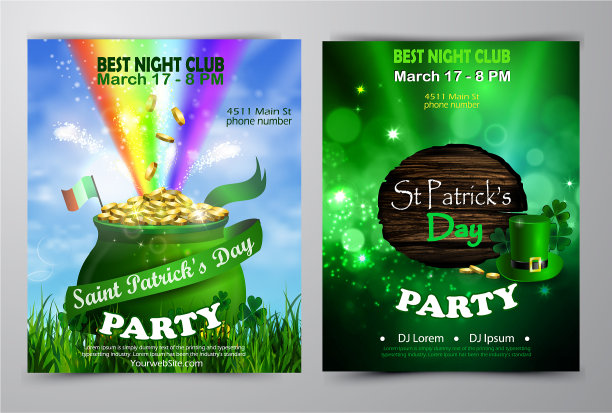 圣帕特里克日海报设计模板图片下载