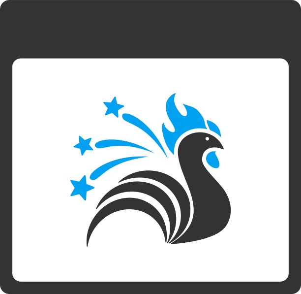 闪耀的公鸡日历页面工具栏图标图片下载