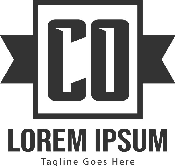 现代框架CO首字母Logo模板图片下载