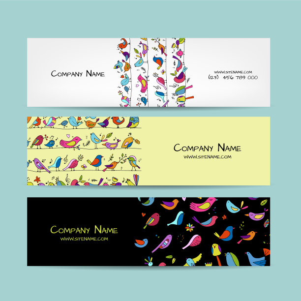 横幅设计有趣的小鸟背景图片下载