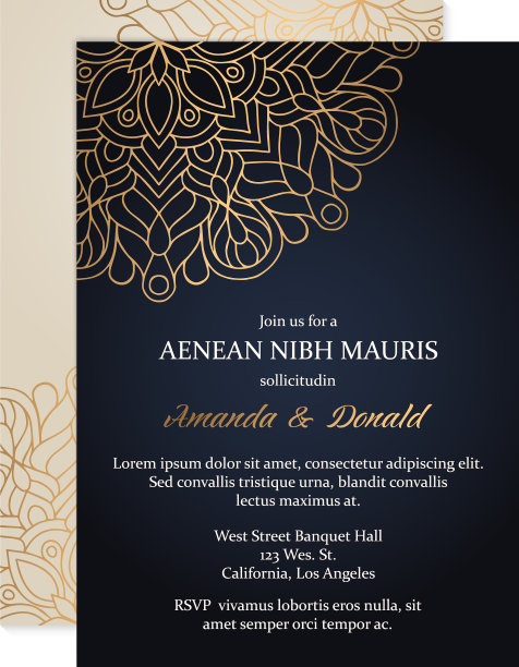 豪华婚礼的邀请图片下载