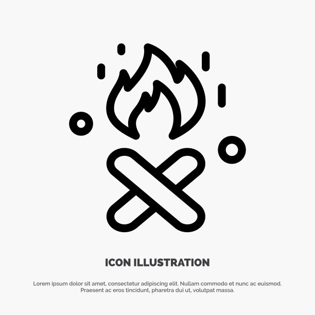 Fire Fire place Canada line图标图片下载