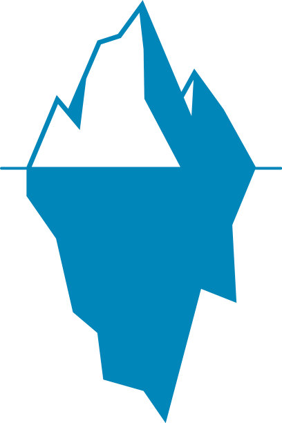 冰山图标孤立的白色背景图片下载