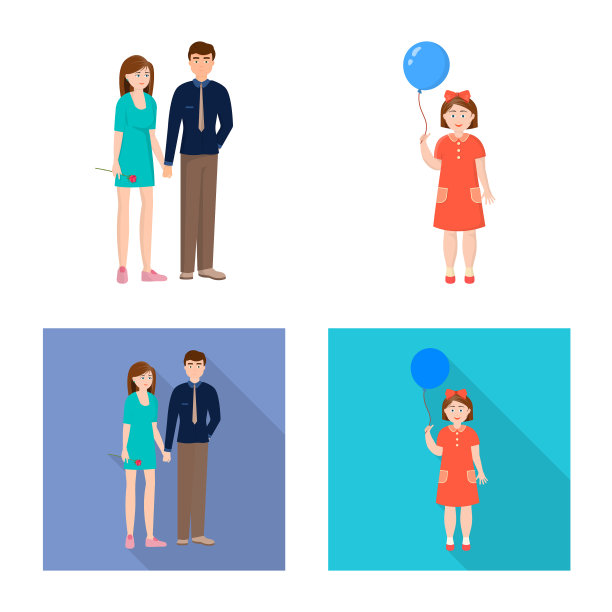 设计人物和头像标志套的图片下载