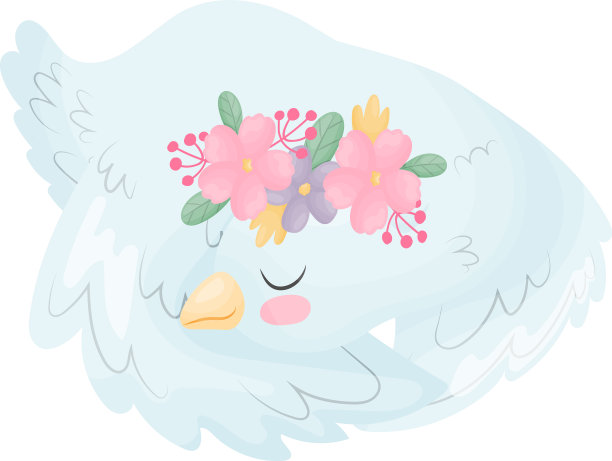 可爱的天鹅在上面睡觉图片下载