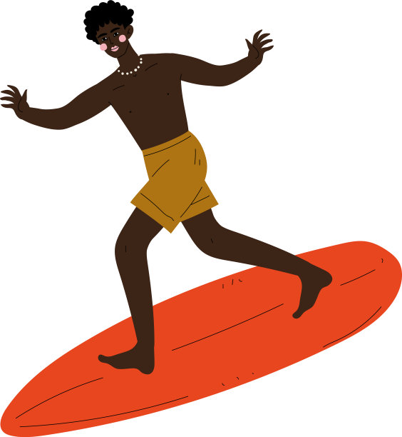 男冲浪者骑着冲浪板冲浪图片下载