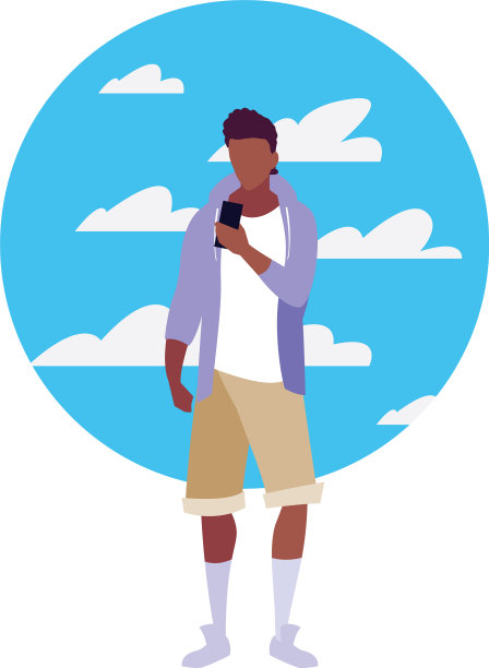 年轻人使用智能手机社交媒体图片下载