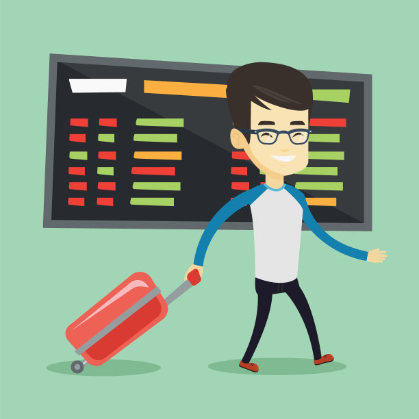 一个提着箱子走在机场的人图片下载