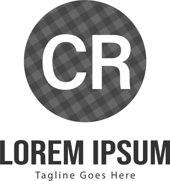 现代框架CR首字母Logo模板图片下载