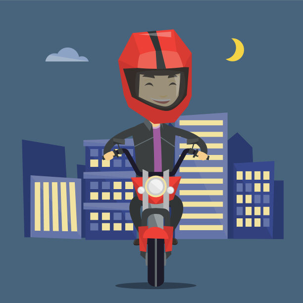 年轻人晚上骑摩托车图片下载