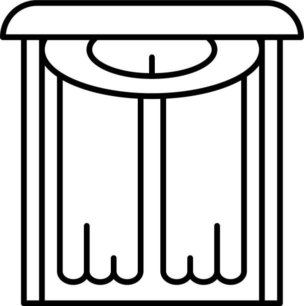 房子房间布帘图标轮廓风格图片下载