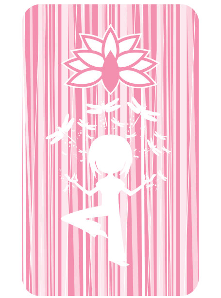 瑜伽女孩和蜻蜓图片下载