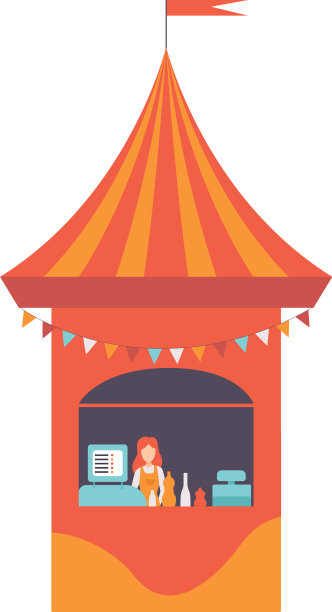 街头摊贩摊位有快餐和小贩图片下载