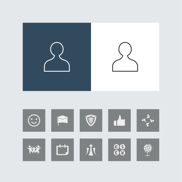 创意用户线图标与奖金图标。图片下载