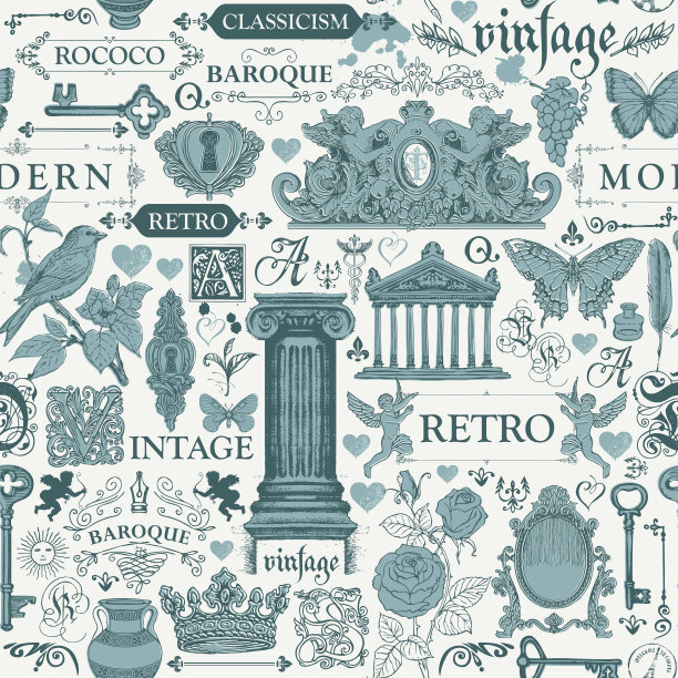 抽象无缝图案与草图和笔记图片下载