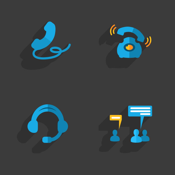 现代多彩的平面社会图标集图片下载