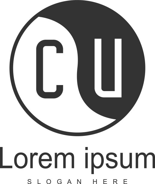 现代框架CU字母logo模板图片下载