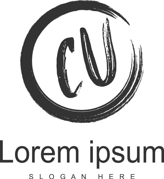 现代框架CU字母logo模板图片下载