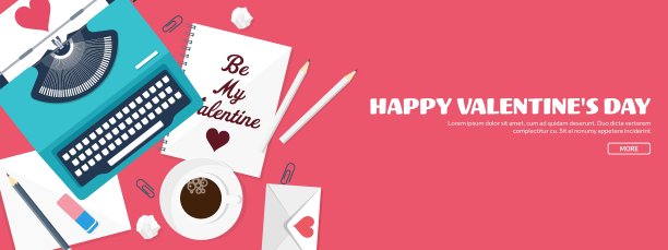 平板背景与打字机爱的心图片下载