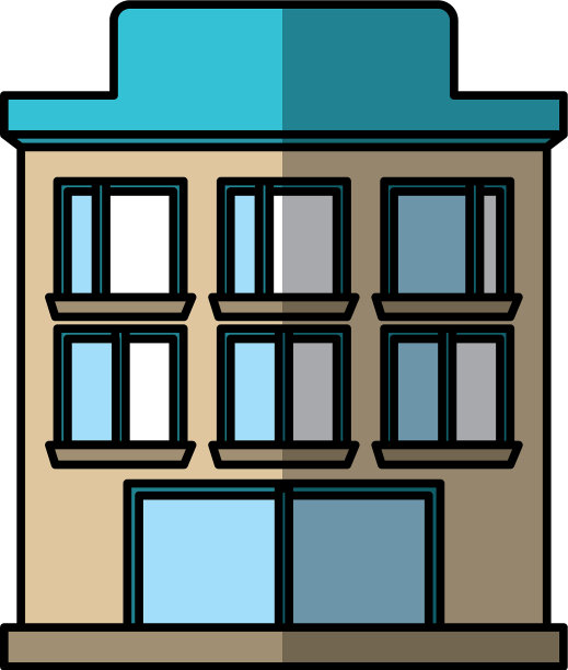 建筑外部前孤立图标图片下载