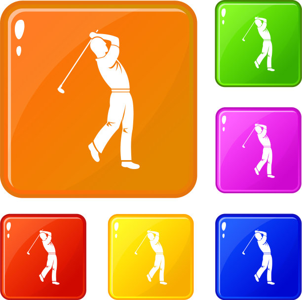 高尔夫球员图标设置颜色图片下载