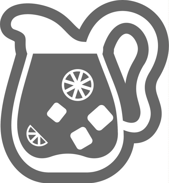 柠檬水壶与柑橘冰块图标图片下载