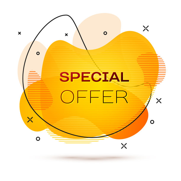 几何旗帜与题字特别优惠图片下载