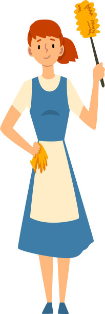 清洁工和抹布女保洁员站在一起图片下载