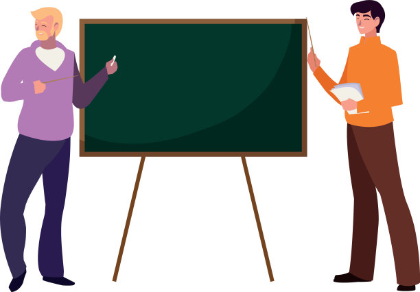 教师与黑板上的字配对图片下载