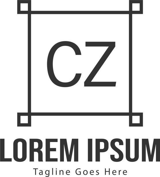 CZ字母现代边框logo模板图片下载