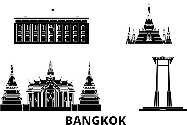 泰国曼谷平坦旅游天际线设置图片下载