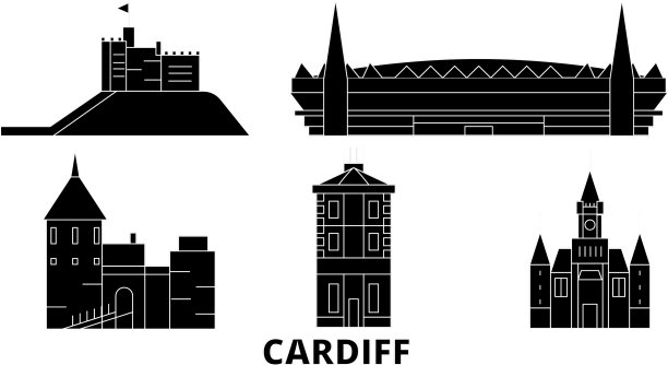 英国加的夫平旅行天际线设置图片下载