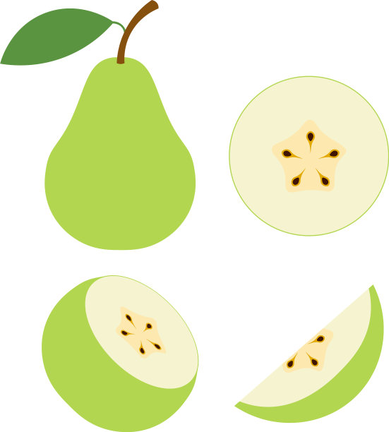 绿梨卡通套横切梨图片下载
