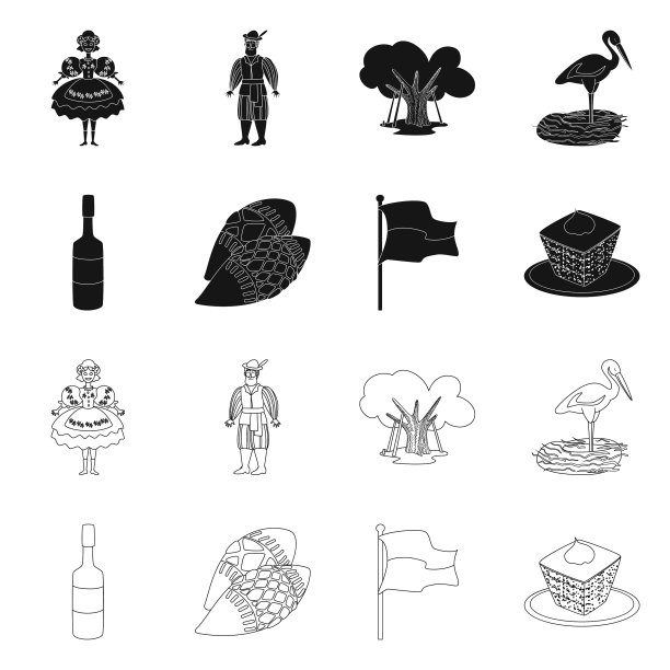 设计传统和旅游标识套图片下载