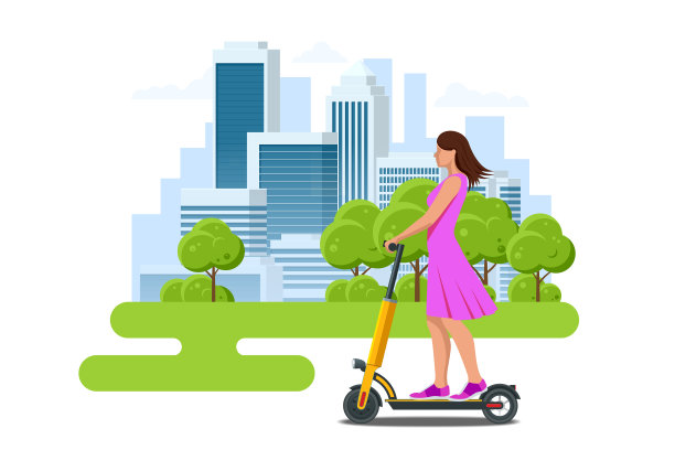 电动踏板车上路图片下载