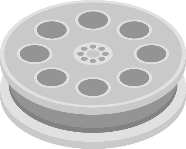 胶片卷轴图标等距样式图片下载