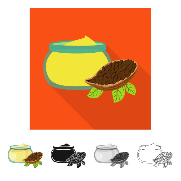 可可和黄油标志设置图片下载