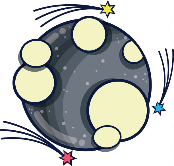 与星体在一起的星云空间中的月亮图片下载