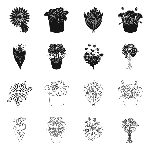 孤立对象弹簧和花环的图标设置图片下载