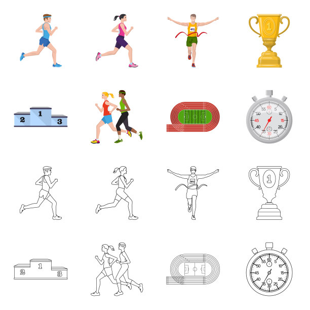 孤立的物体运动和胜利者的标志图片下载