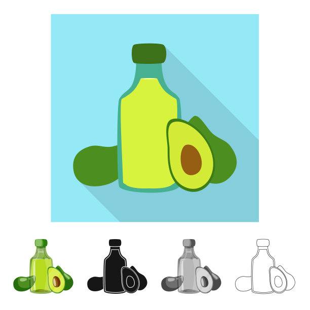 孤立对象牛油果和产品标识图片下载