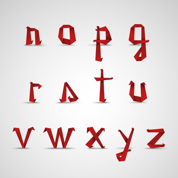 有小的红色折叠纸字母的字母表图片下载