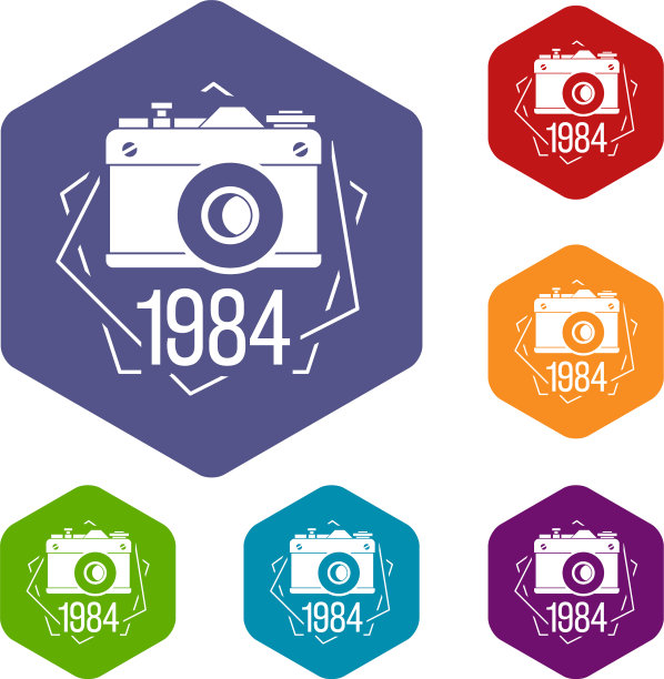 1984年照片相机图标六面体图片下载