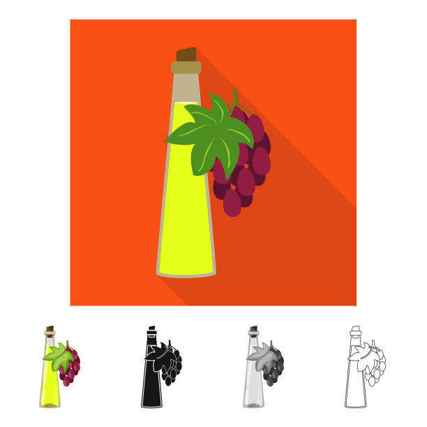 葡萄和种子标志集图片下载