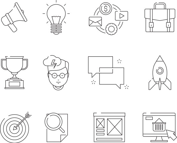 社交媒体线符号seo业务推广图片下载