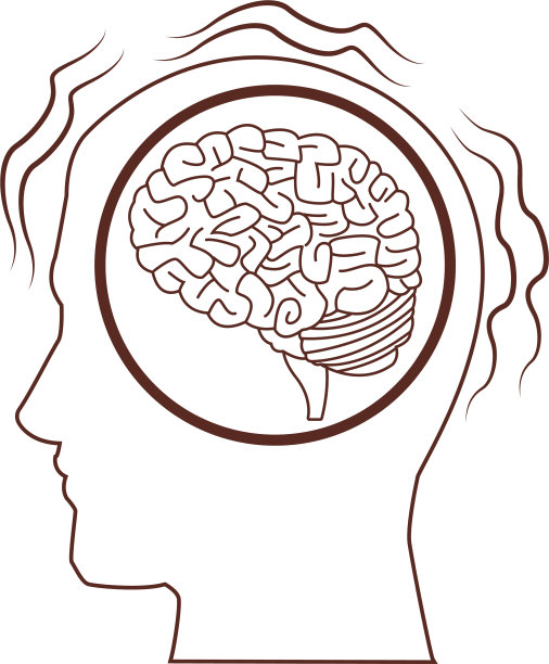 阿尔茨海默症大脑内部的头部剪影图片下载