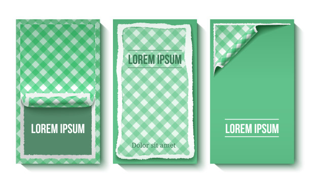 彩色撕纸垂直横幅图片下载