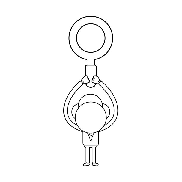 举着放大镜的商人形象图片下载