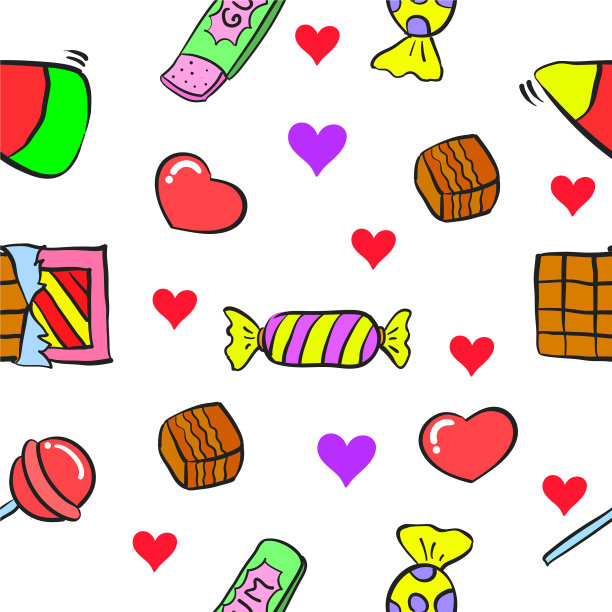 收集糖果上的涂鸦风格图片下载