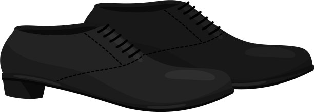 经典的黑色真皮男鞋侧视图正式图片下载